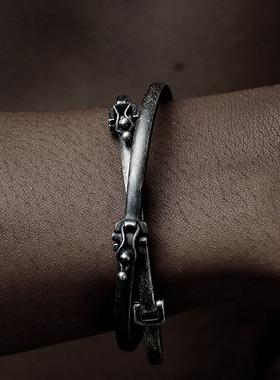 VIXTORM Stack- 2纯银手镯925银 原创暗黑个性风饰品 作旧复古