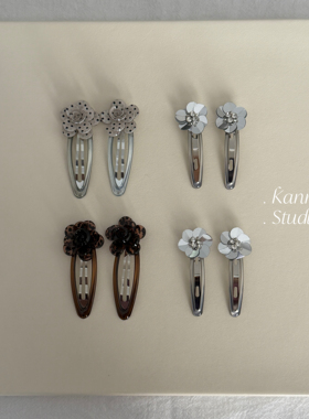 KANNO韩系山茶花波点刘海夹