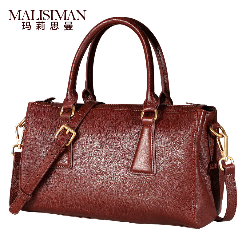 女2019新款手工真皮大容量波士顿包 玛莉思曼女士包袋