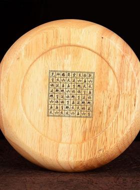 老式手工桃木罗盘指南针木质