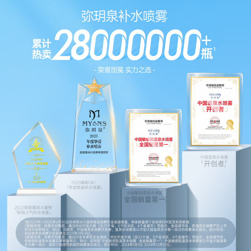 弥玥泉补水喷雾冰川温泉分子保湿妆前舒缓化妆水修护爽肤水敏感肌,淘宝优惠券,粉丝福利购,淘宝优惠卷
