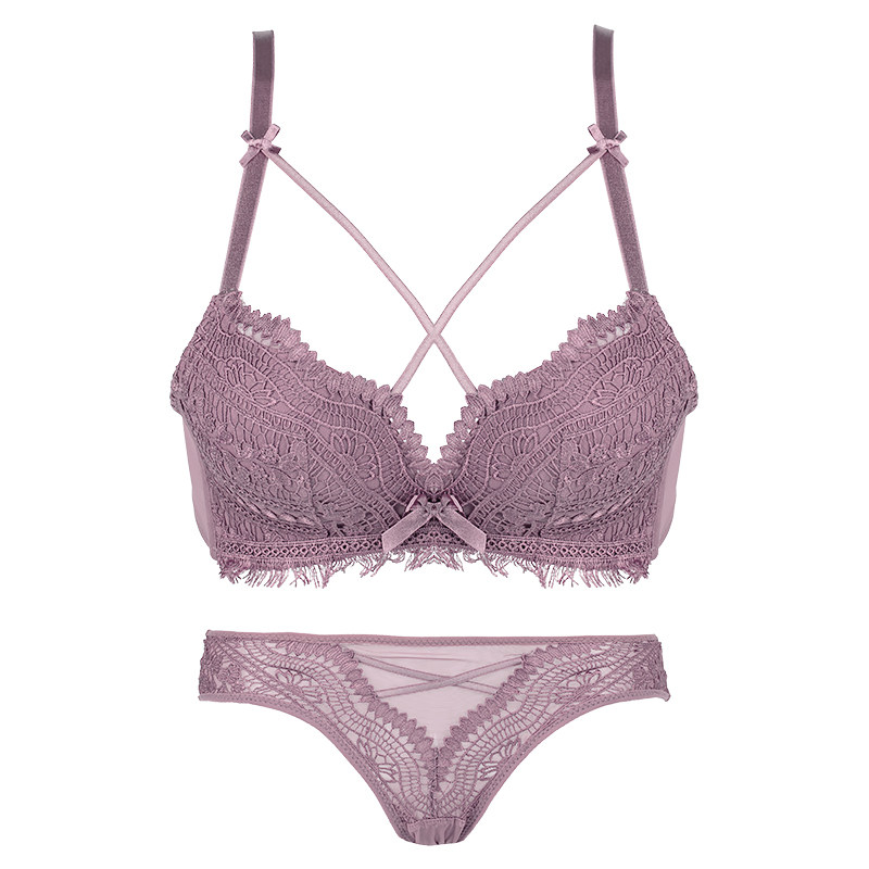 性感前美胸款蝴蝶结蕾丝聚拢淡内衣 黛尚盈文胸