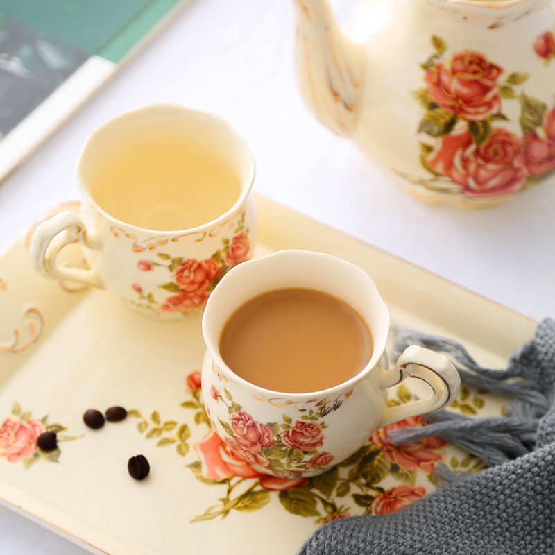 英式下午茶茶具套装茶杯陶瓷杯子家用咖啡杯欧式复古杯具水杯套装