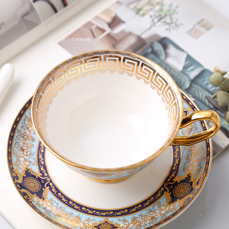高档欧式咖啡杯小奢华描金边骨瓷英式下午茶茶具套装家用红茶杯子 - 图2