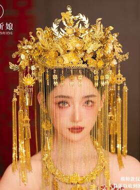 金色新娘奢华凤冠中式汉服头饰