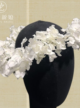 金钻新娘森系永生花花环头饰