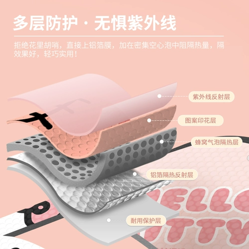 Автомобиль Санрио перед затенением, солнцезащитным кремом и теплоизоляцией перед покрытием ветрового стекла перед крышкой лобового стекла, тарелка Солятвы