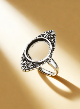 戒指空托复古个性镶嵌绿松石戒托