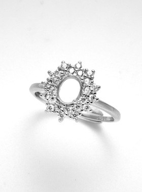 新款S925纯银戒指空托女款diy