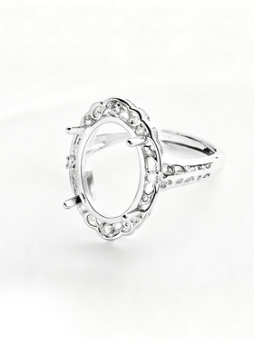 铜戒指空托纯铜黄铜白铜开口活口