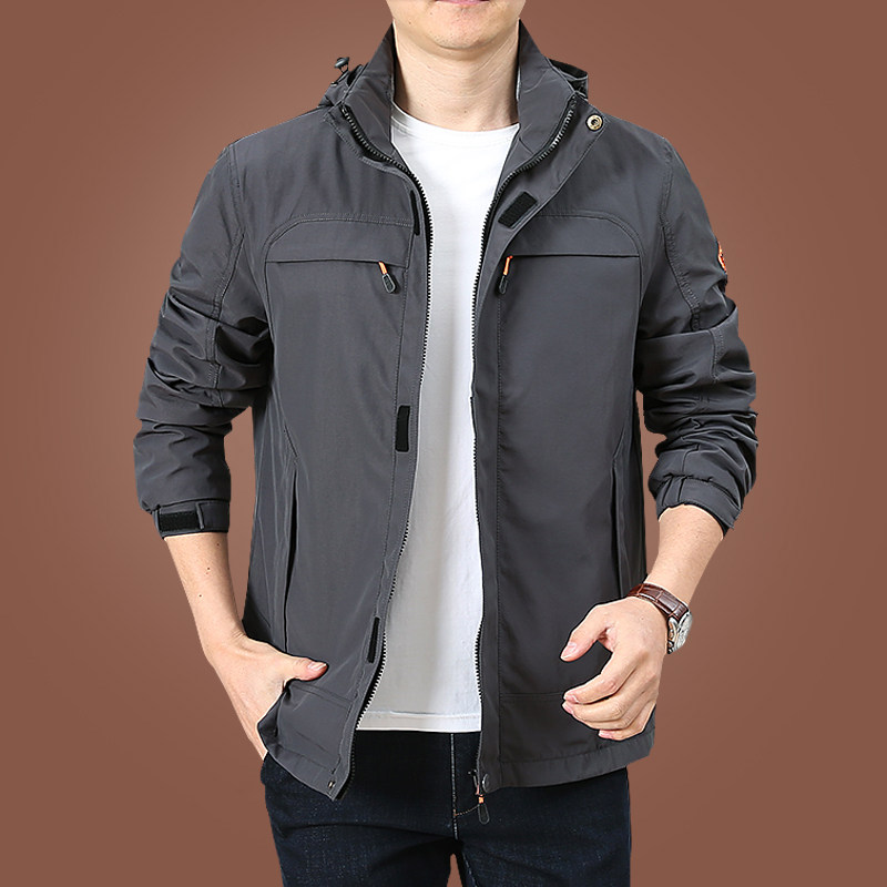 冲锋衣春秋季中年男士中长款夹克 kpb夹克