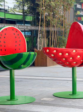 户外休闲仿真苹果座椅雕塑大摆件