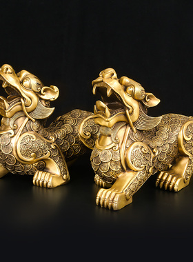 鼎风阁纯铜招财中式客厅貔貅摆件