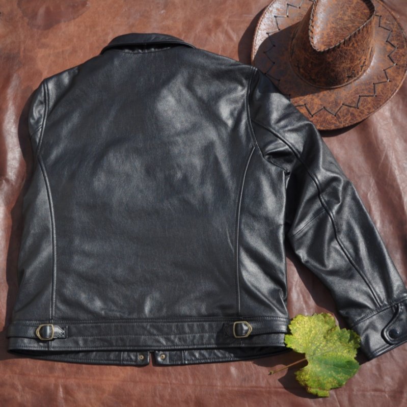 双十一青岛皮衣特价 经典黑色头层牛皮穆赫兰道真皮皮衣男休闲,淘宝优惠券,粉丝福利购,淘宝优惠卷