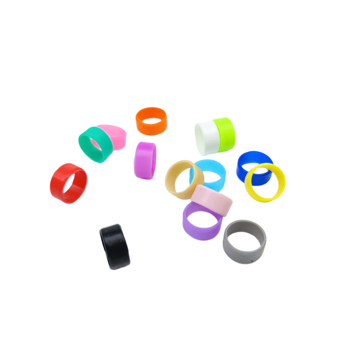 Colored silicone rings are available in multiple colors, fashionable and versatile, ring jewelry, inner diameter 12mm, width 6mm, elastic and environmentally friendly