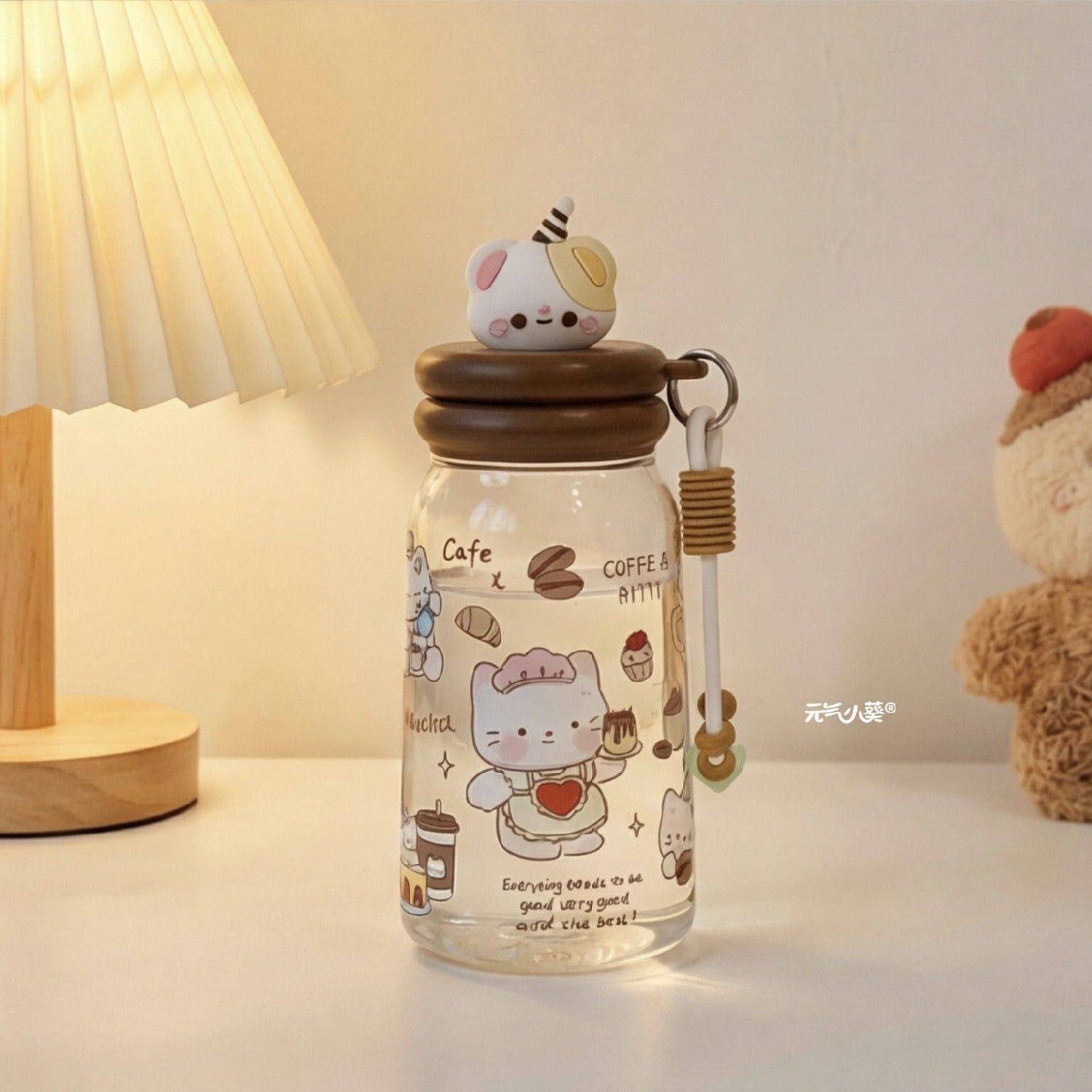 Tritan吸管杯女生高颜值大容量卡通可爱kt猫塑料杯茶水分离水杯,淘宝优惠券,粉丝福利购,淘宝优惠卷