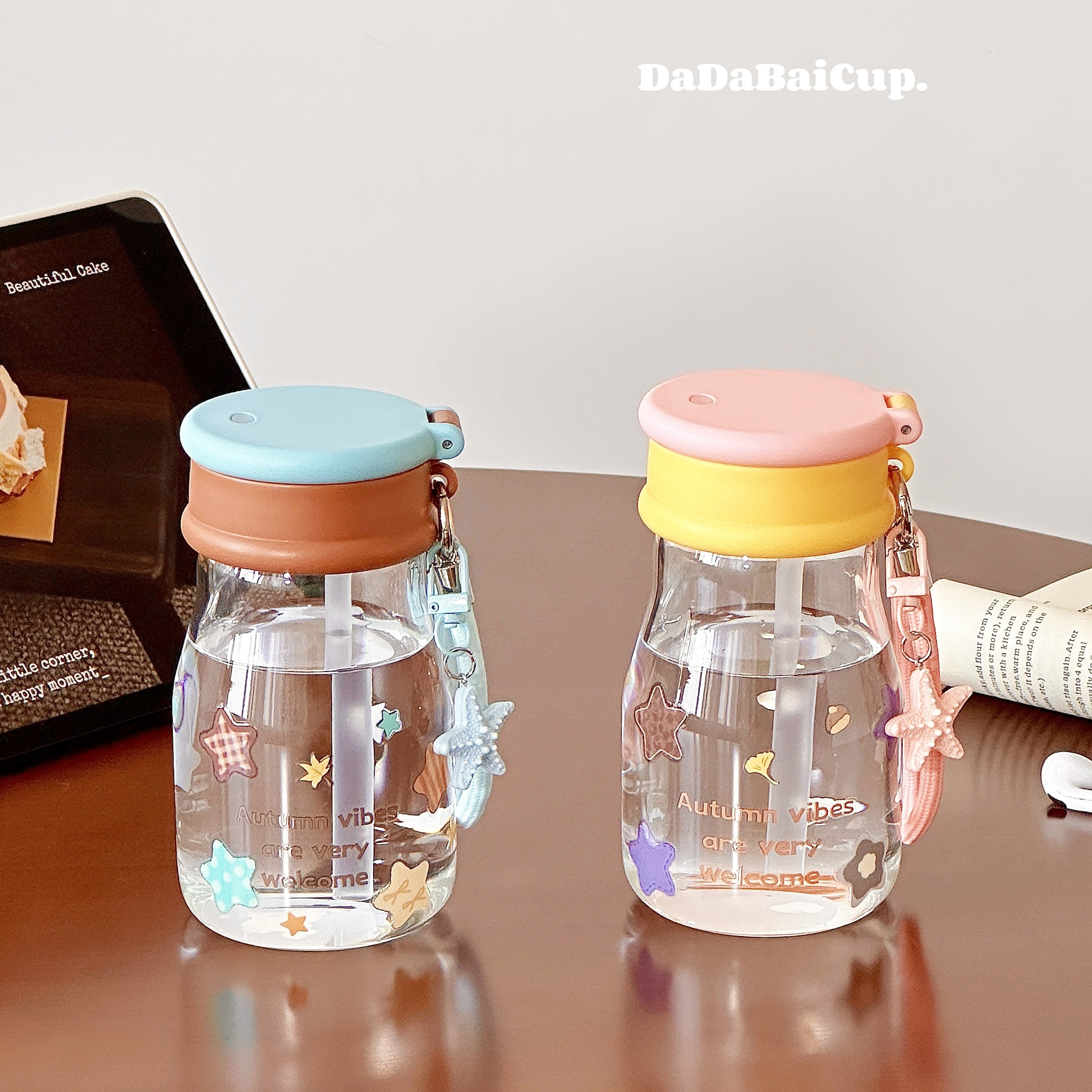高硼硅玻璃杯星星ins风水杯女生高颜值学生便携小巧双饮咖啡杯子,淘宝优惠券,粉丝福利购,淘宝优惠卷