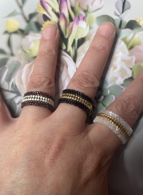 ins风小众古董珠戒指串珠成品戒指闺蜜礼物