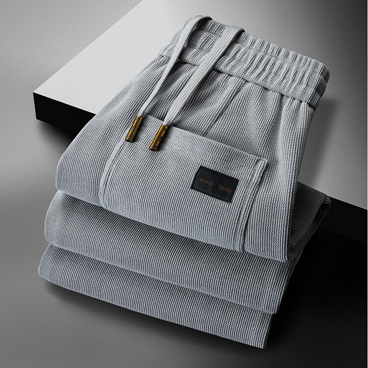 高端雪尼尔卫裤男士秋冬季宽松直筒运动裤加绒加厚保暖简约休闲裤,淘宝优惠券,粉丝福利购,淘宝优惠卷