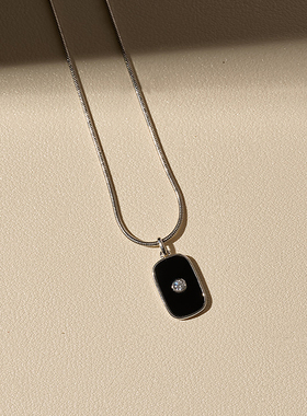 黑玛瑙项链女小众设计感高级轻奢