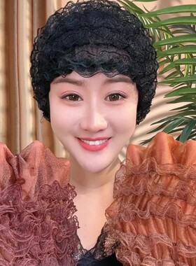 2026夏季新款蕾丝网纱包头帽女薄款透气遮白发防尘帽时尚百搭帽子