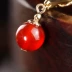 Phoenix Nirvana Trang sức gió quốc gia Mới Retro Crystal Red Black Agate Màu tương phản Fox Mặt dây chuyền Nữ - Vòng chân