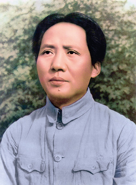 毛主席青年真实照片带框可选