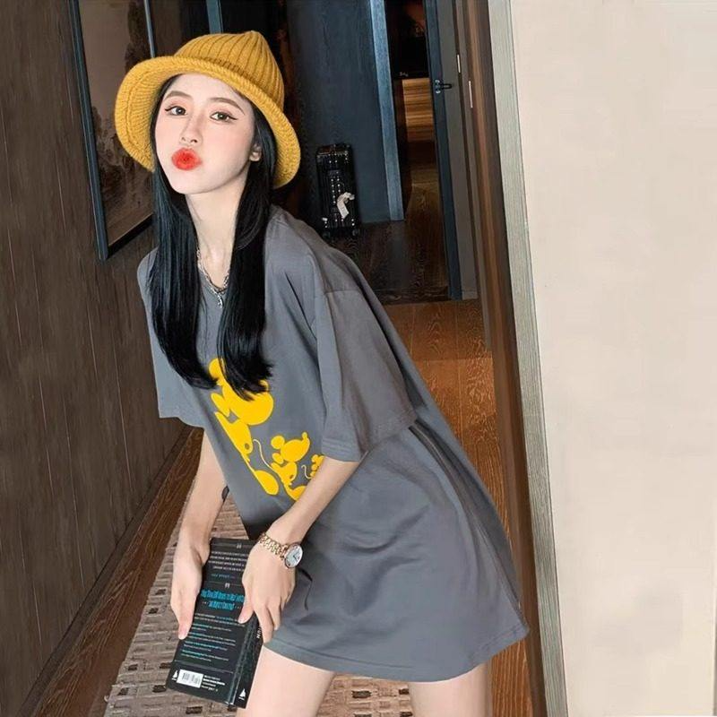 200斤大码灰色短袖t恤女夏季新款宽松中长款遮屁股下装消失体恤,淘宝优惠券,粉丝福利购,淘宝优惠卷