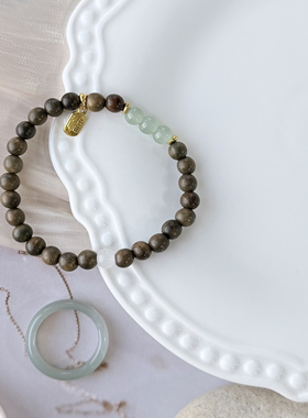 G36绿檀木和田手串绿幽灵补水五行沉水级文玩纳福手链送闺蜜礼物