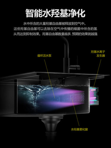 曼巴顿厨房果蔬净化水槽食材清洗机隐形岛台吧台洗杯器纳米小单槽 - 图3