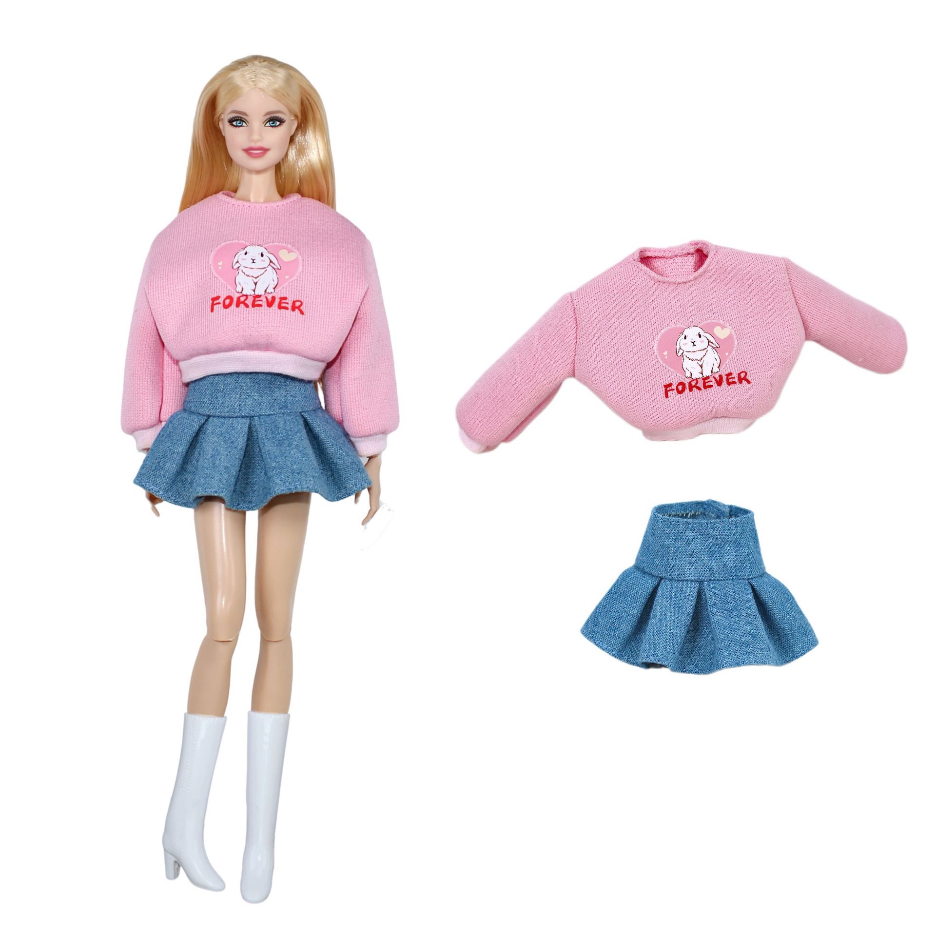 30cm11寸换装玩具欧美时装设计款裙子套装裤瘦娃娃娃短裙个性衣服 - 图3