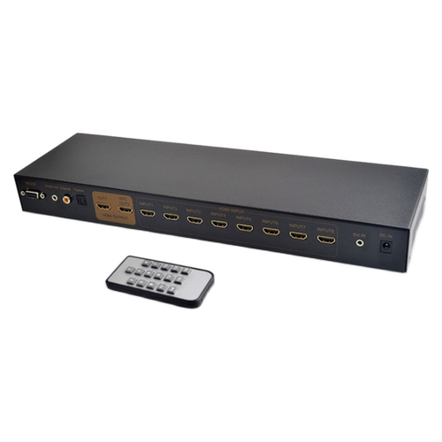eKL-812H HDMI八进二出切换器 带声音分离 遥控支持4K*2K 分配器 - 图3