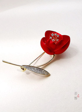 喜庆镀金女玫瑰花胸针胸花