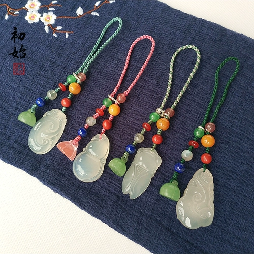 Ретро ципао, подвеска, белое ханьфу из белого нефрита, агатовый брелок, китайский стиль