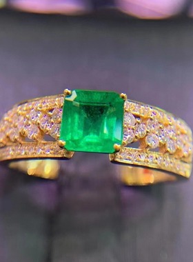 祖母绿戒指呼啦啦18K金附运费险