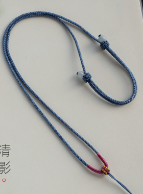 细款项链编绳吊坠挂绳平安扣挂坠绳子锁骨链可穿黄金玉坠绳毛衣链