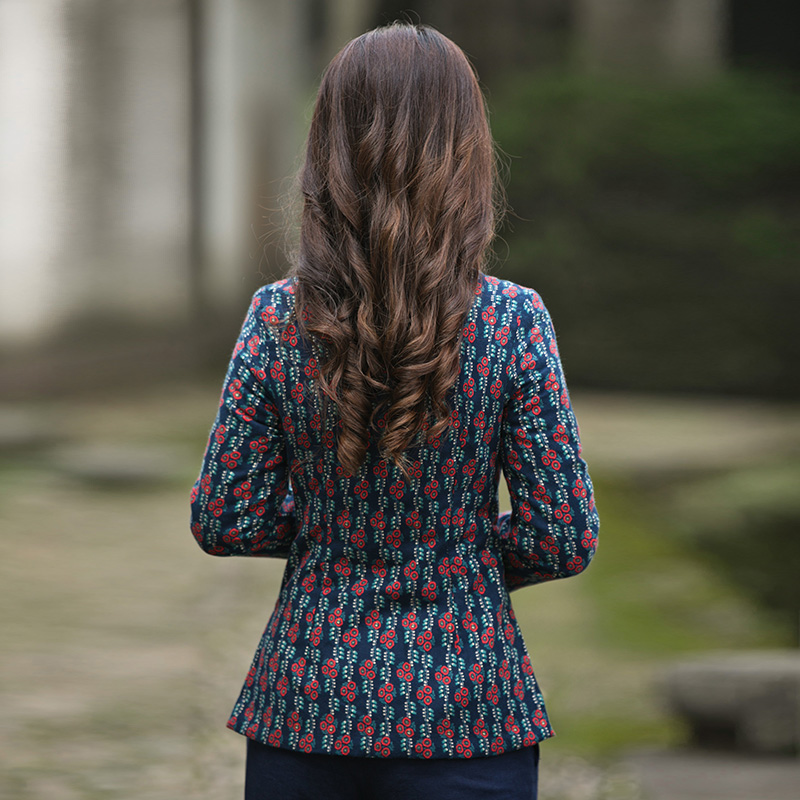 筠雅唐装女中国风棉服中式棉袄偏襟盘扣旗袍棉衣复古加厚茶服外套-图2