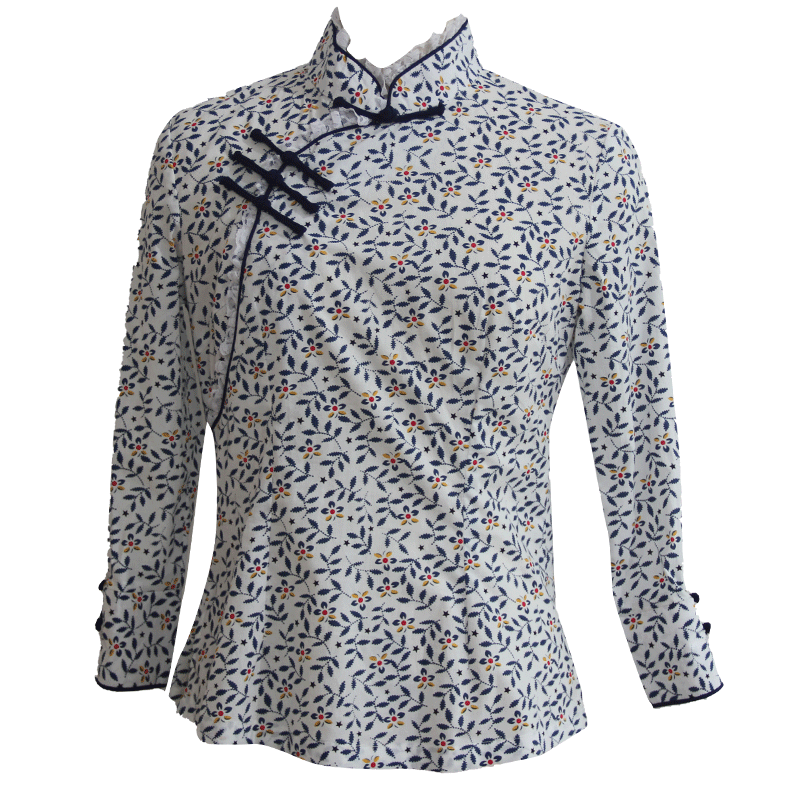 筠雅唐装女中国风盘扣茶艺服装上衣 筠雅上衣