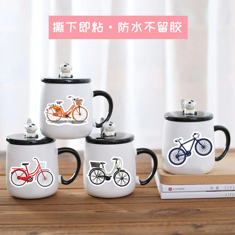 Cartoon bicycle waterproof decorative graffiti sticker