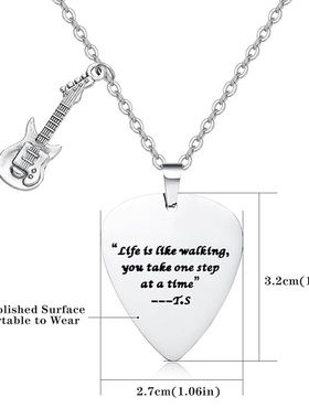 TaylorSwift吉他音符话筒项链