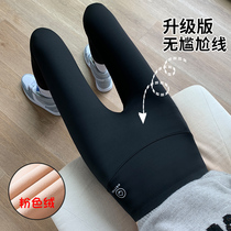 No awkward line shark pants woman outside wearing spring autumn season high waist lifting hip tight body yoga Barbie beat bottom pants winter plus suede