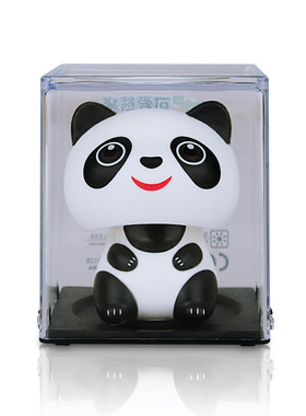 太阳能自动点头熊猫桌面装饰摆件