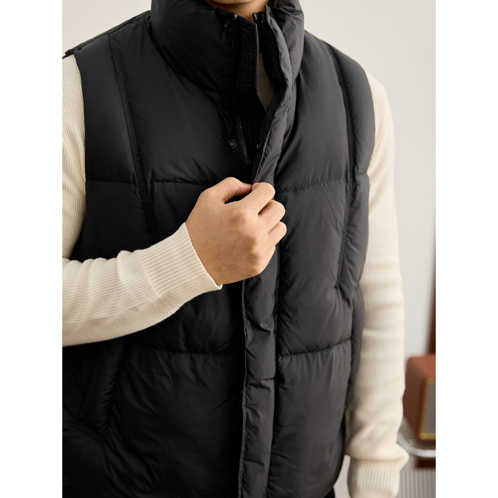 LUUD 潮流百搭立领马甲外套男士白鸭绒纯色休闲坎肩无袖羽绒服冬,淘宝优惠券,粉丝福利购,淘宝优惠卷