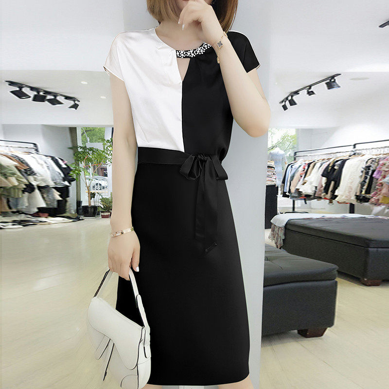 设计感小众撞色收腰女夏新款连衣裙 bobowaltz连衣裙