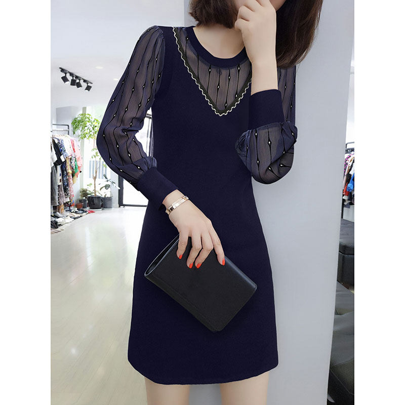 长袖气质收腰修身显瘦欧洲站连衣裙 bobowaltz连衣裙