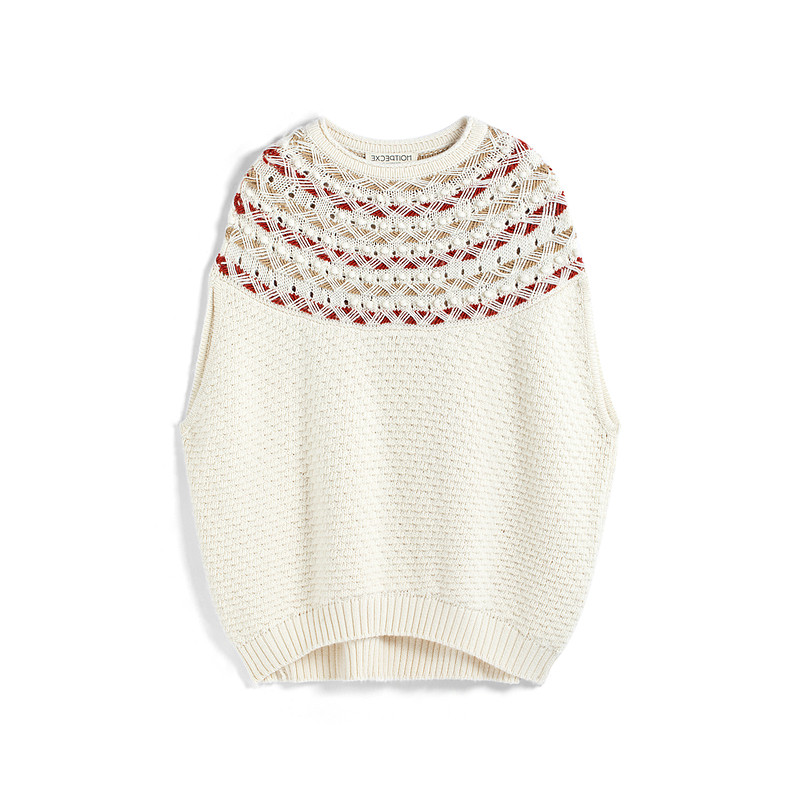 EXCEPTION例外女装羊毛针织衫上衣女秋冬内搭叠穿茧型针织套头衫 - 图3