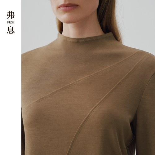 【弗息】EXCEPTION例外联名设计绵羊毛针织柔软亲肤烟囱领贴身T恤 - 图2