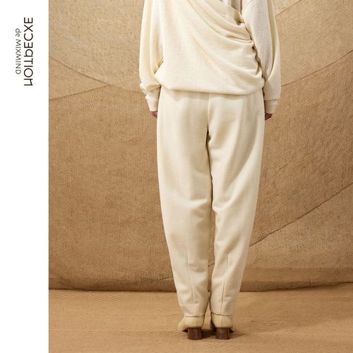 EXCEPTION例外裤子女春秋款羊毛宽松锥形裤小脚休闲裤长 - 图1