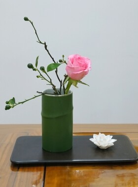 景德镇纯手工吹釉竹节花器小花瓶
