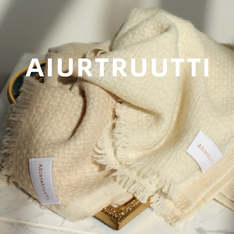 AiurtRuutti意式年轻奢品 羊脂温润纯山羊绒围巾披肩外搭女男秋冬,淘宝优惠券,粉丝福利购,淘宝优惠卷